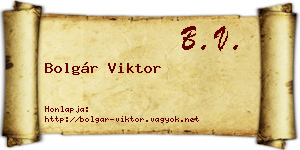 Bolgár Viktor névjegykártya